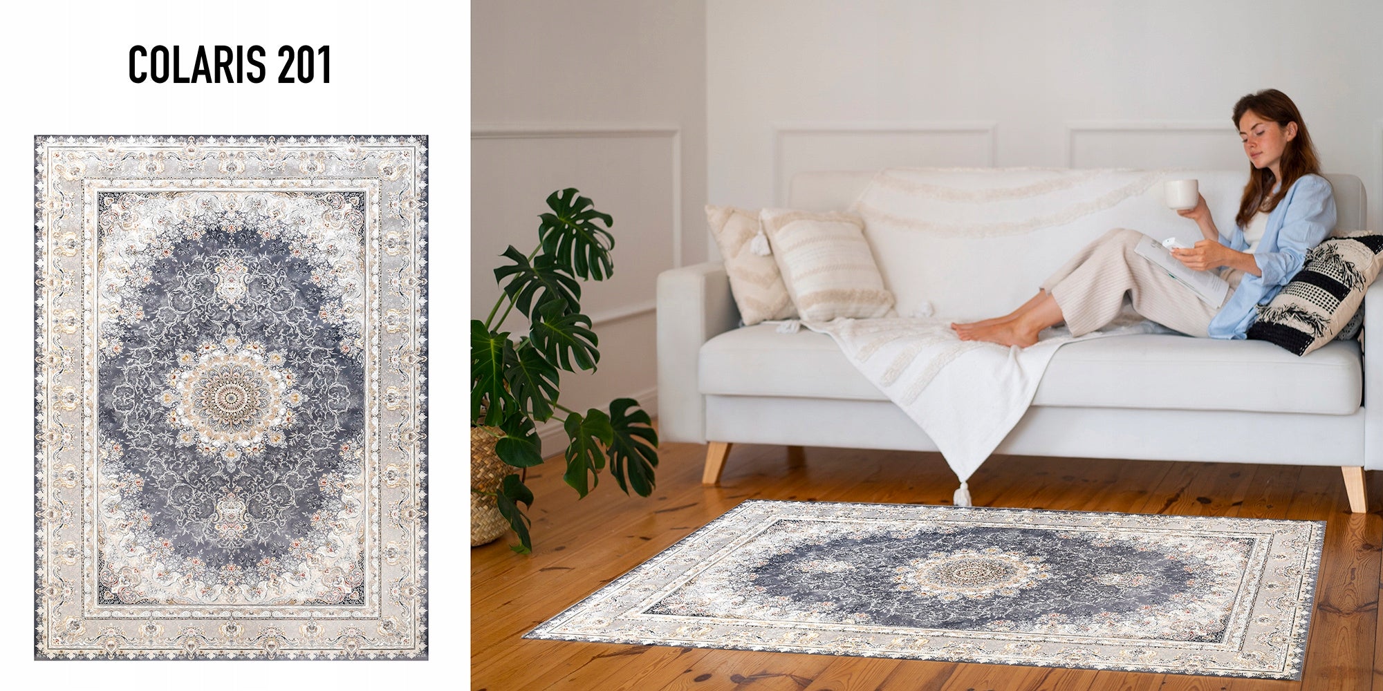 MODERN CARPET 150X200 CM COLARIS NON-SLIP IDEAL FOR LIVING ROOM FASHIONABLE Brand no brand