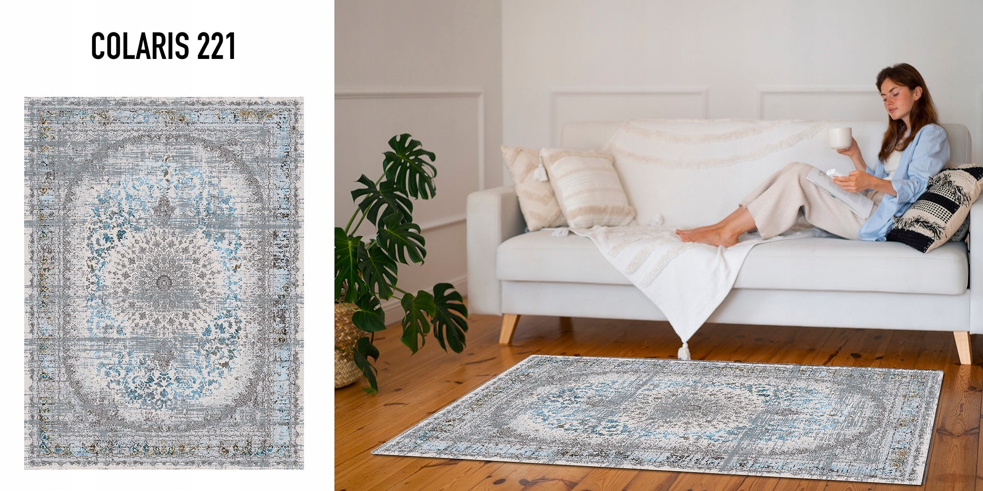MODERN CARPET 150X200 CM COLARIS NON-SLIP IDEAL FOR LIVING ROOM FASHIONABLE Thickness 4 mm