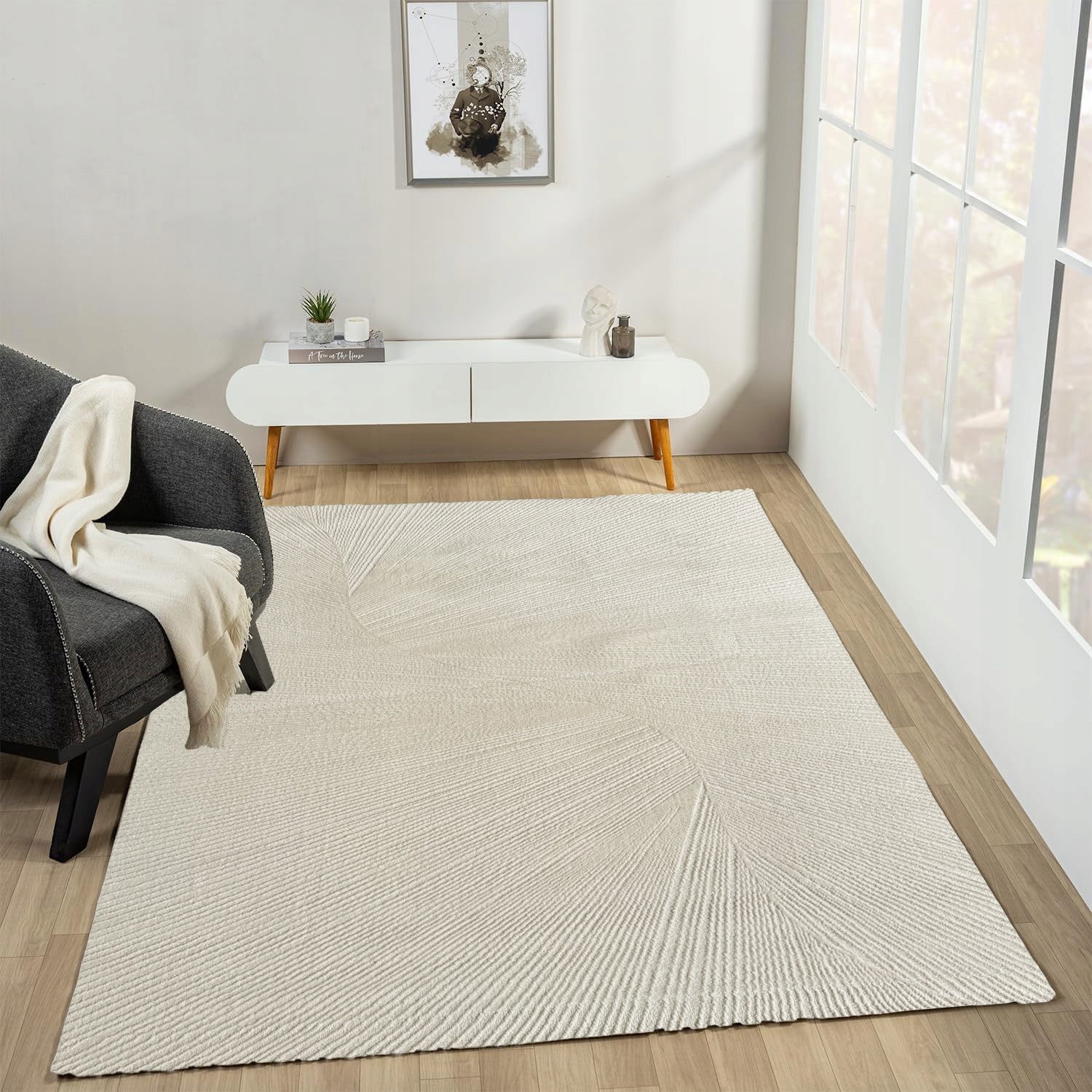 MODERN CARPET 160x230 CM MINIMALIST ELEGANT FOR ANY LIVING ROOM Brand Sindbad