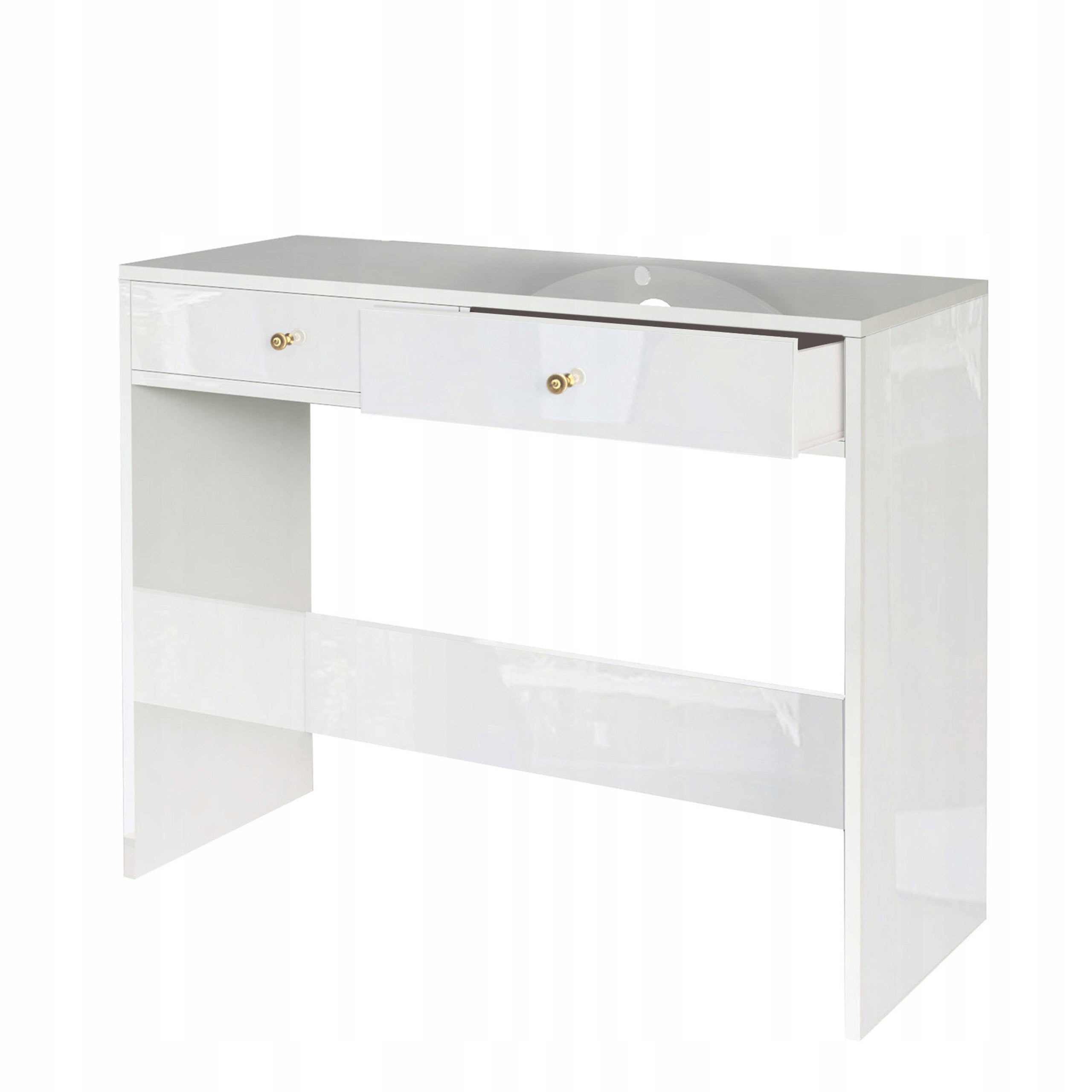 MODERN CONSOLE DESK FOR OFFICE LIVING ROOM STYLE GLAMOUR WHITE GLOSS GOLD Brand Sarano