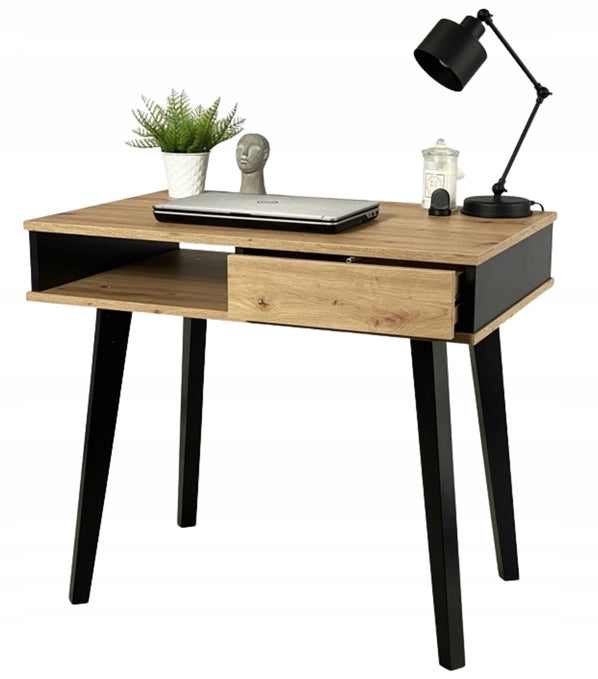 MODERN DESK RUMBA II LOFT OAK ARTISAN BLACK