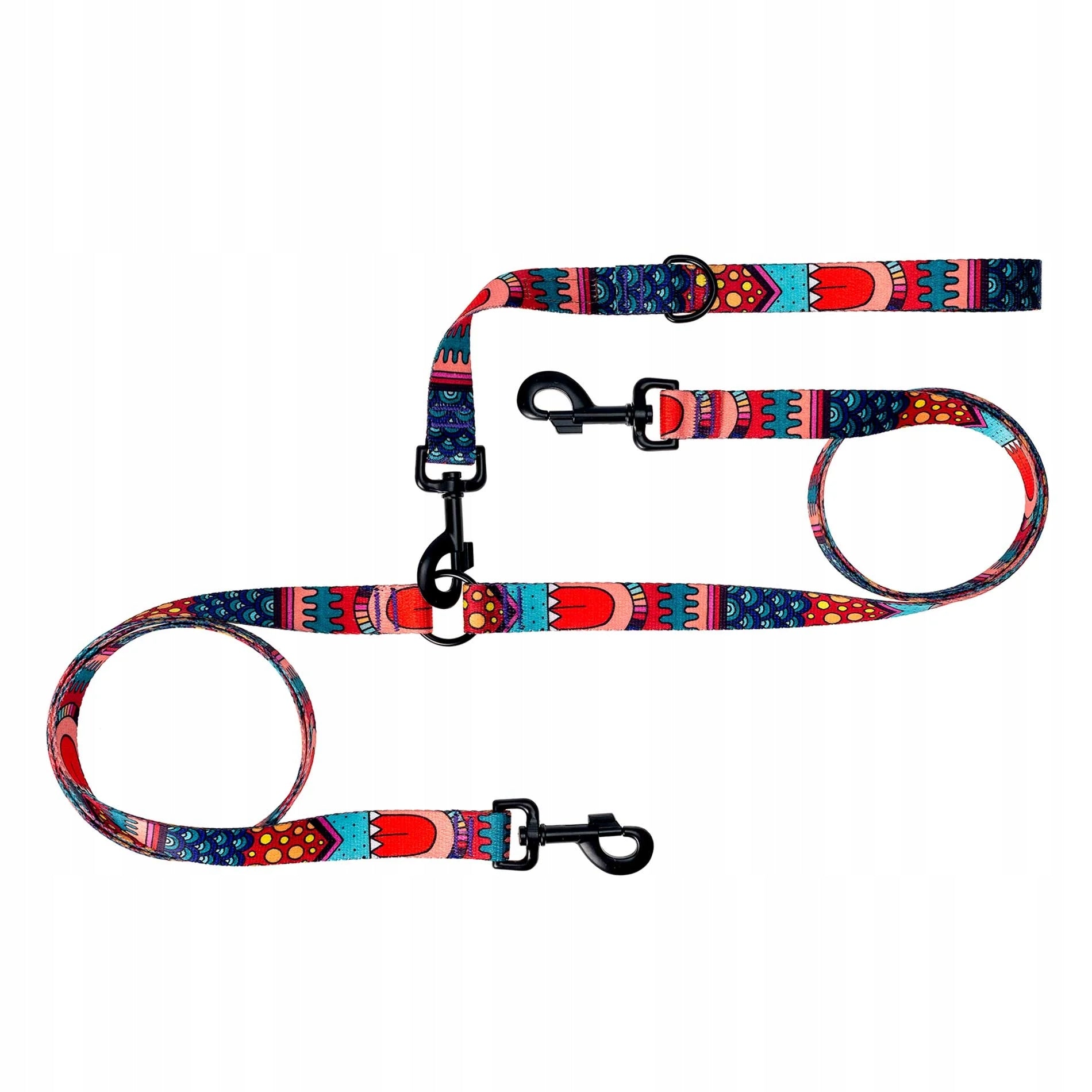 MODERN DOUBLE BINDER for large dogs CONNECTOR 1,78 m tape 2,5 cm Ukory PATTERN Brand Ukory