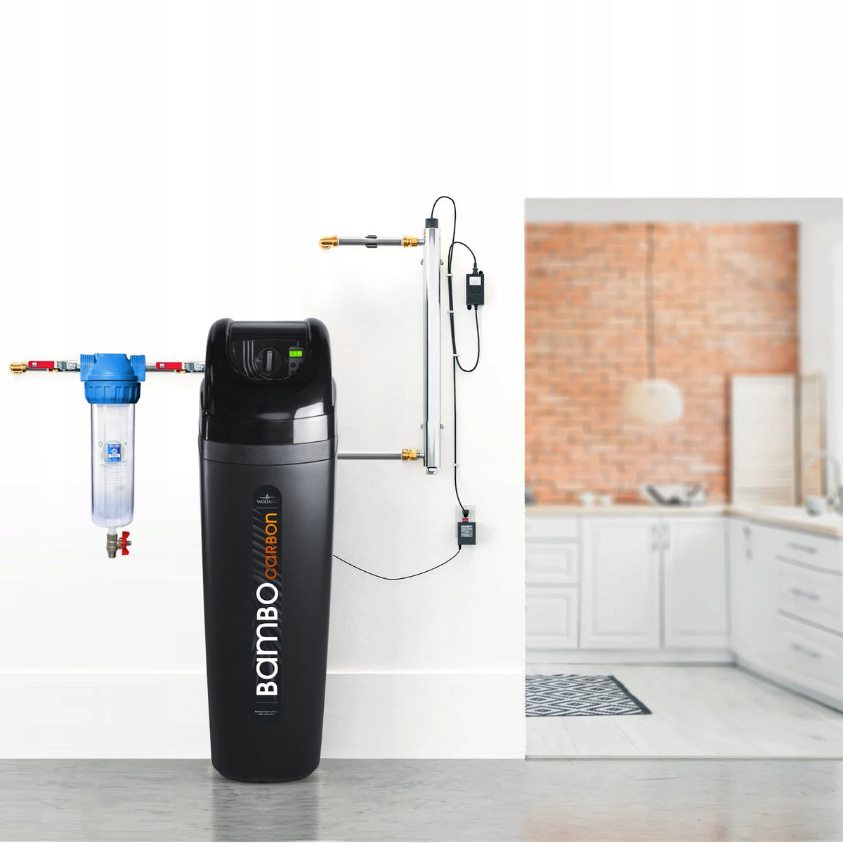MODERN ECONOMICAL WATER SOFTENER WODARO BAMBO CARBORN WITH UV LAMP 30 W Packaging status original