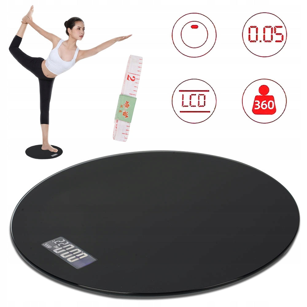 MODERN ELECTRONIC BATHROOM SCALE WITH LED DISPLAY 180KG BLACK