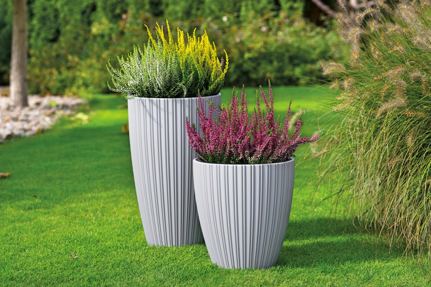 MODERN | PLANTER HIGH MICA SLIM FI 30 H 48 | PLATINUM | HOUSE GARDEN TARA Brand Form-Plastic