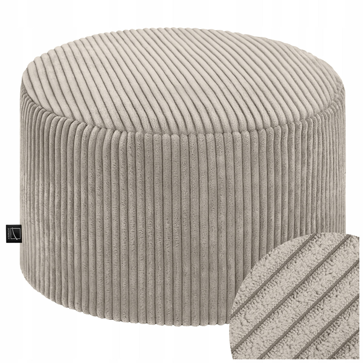 MODERN POUF POUF SEAT 45 CM ROUND FOR LIVING ROOM FOOTREST SOFT