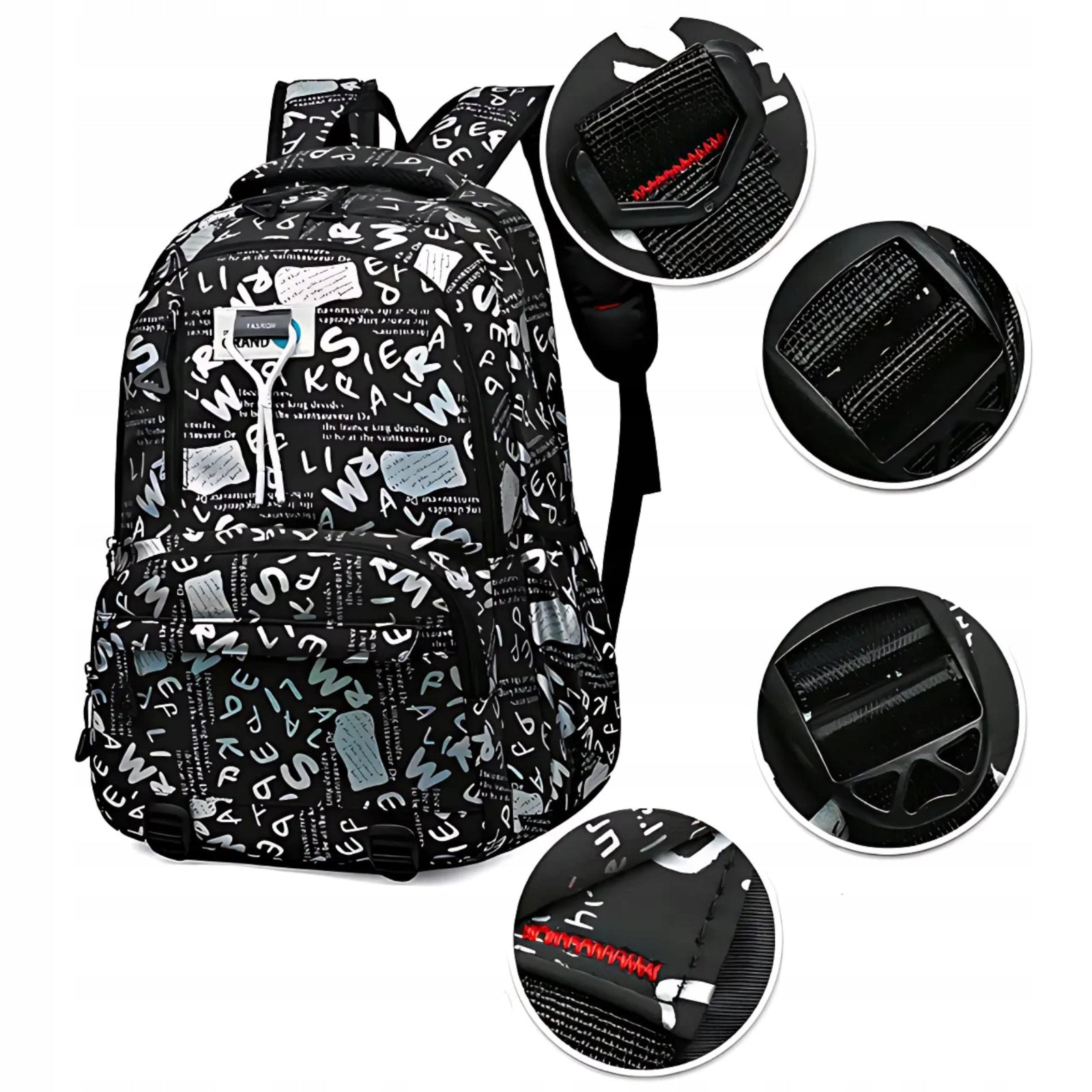 MODERN SCHOOL BACKPACK YOUTH METALLIC BLACK METALLIC Packaging status original