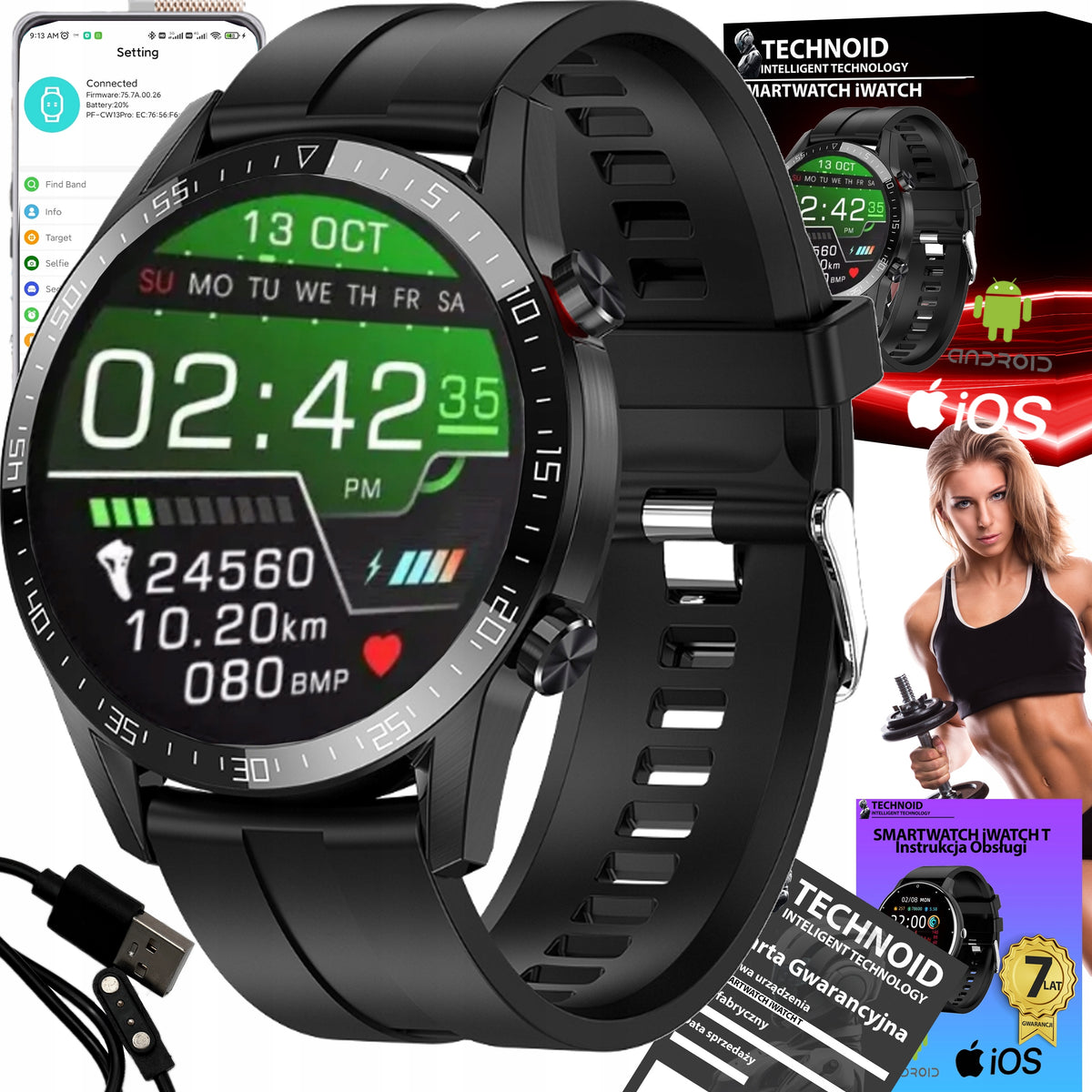 MODERN SMARTWATCH MEN'S IWATCH T SPORTS MODES APP PROFI Brand no brand