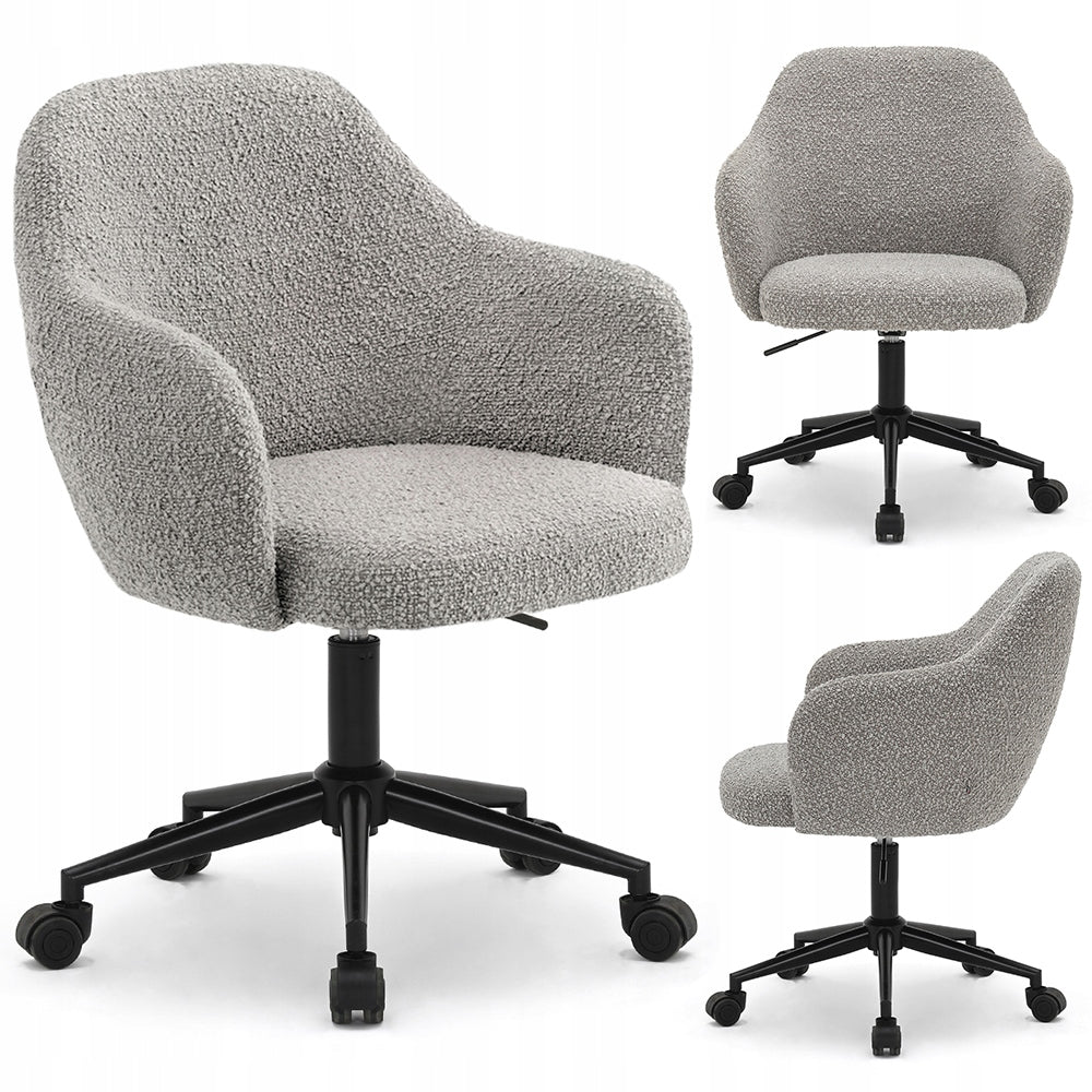 MODERN SWIVEL OFFICE CHAIR WITH HEIGHT ADJUSTMENT GREY LILLY BLACK
