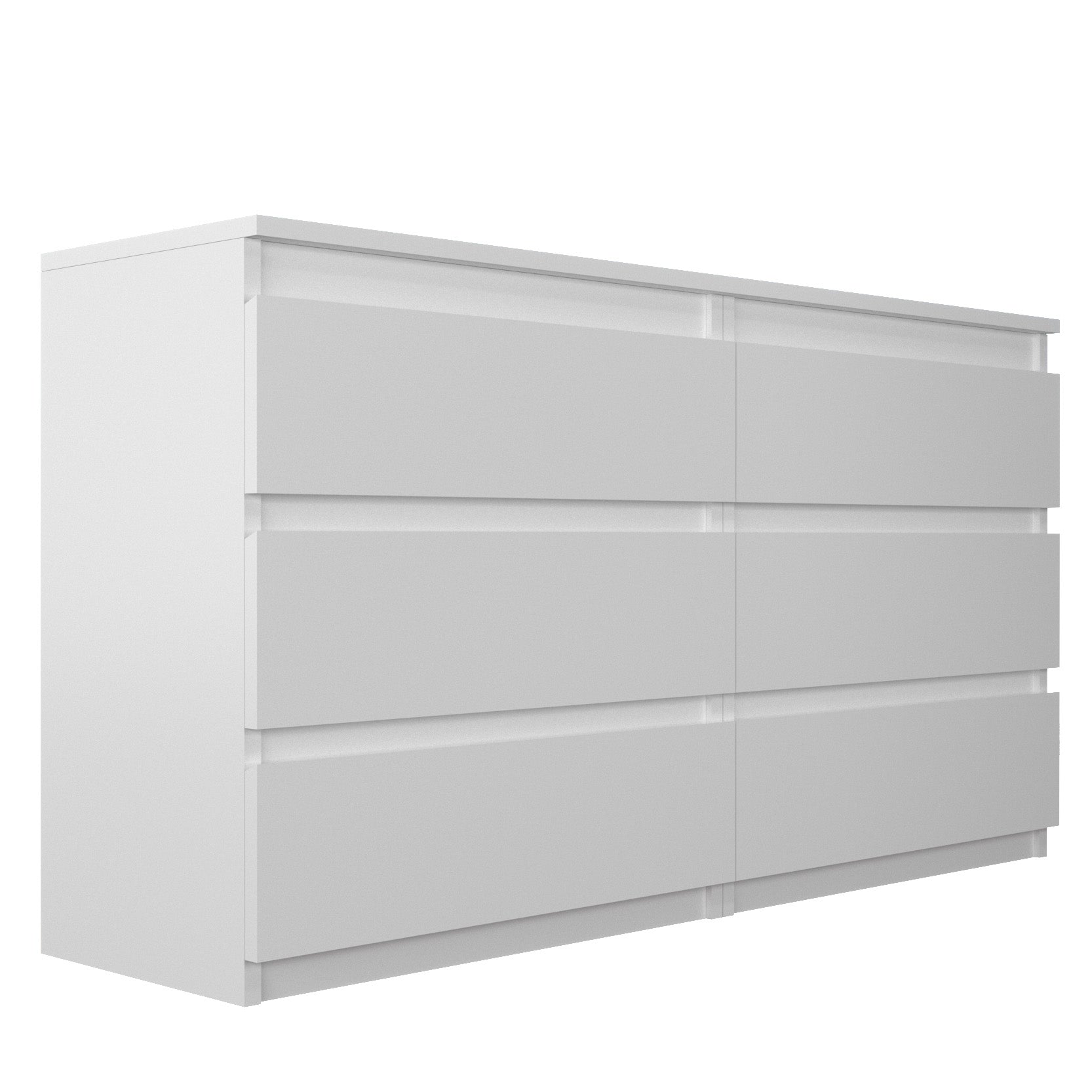 MODERN chest of drawers 140 cm WHITE bedroom with 6 drawers Brand AJKmeble