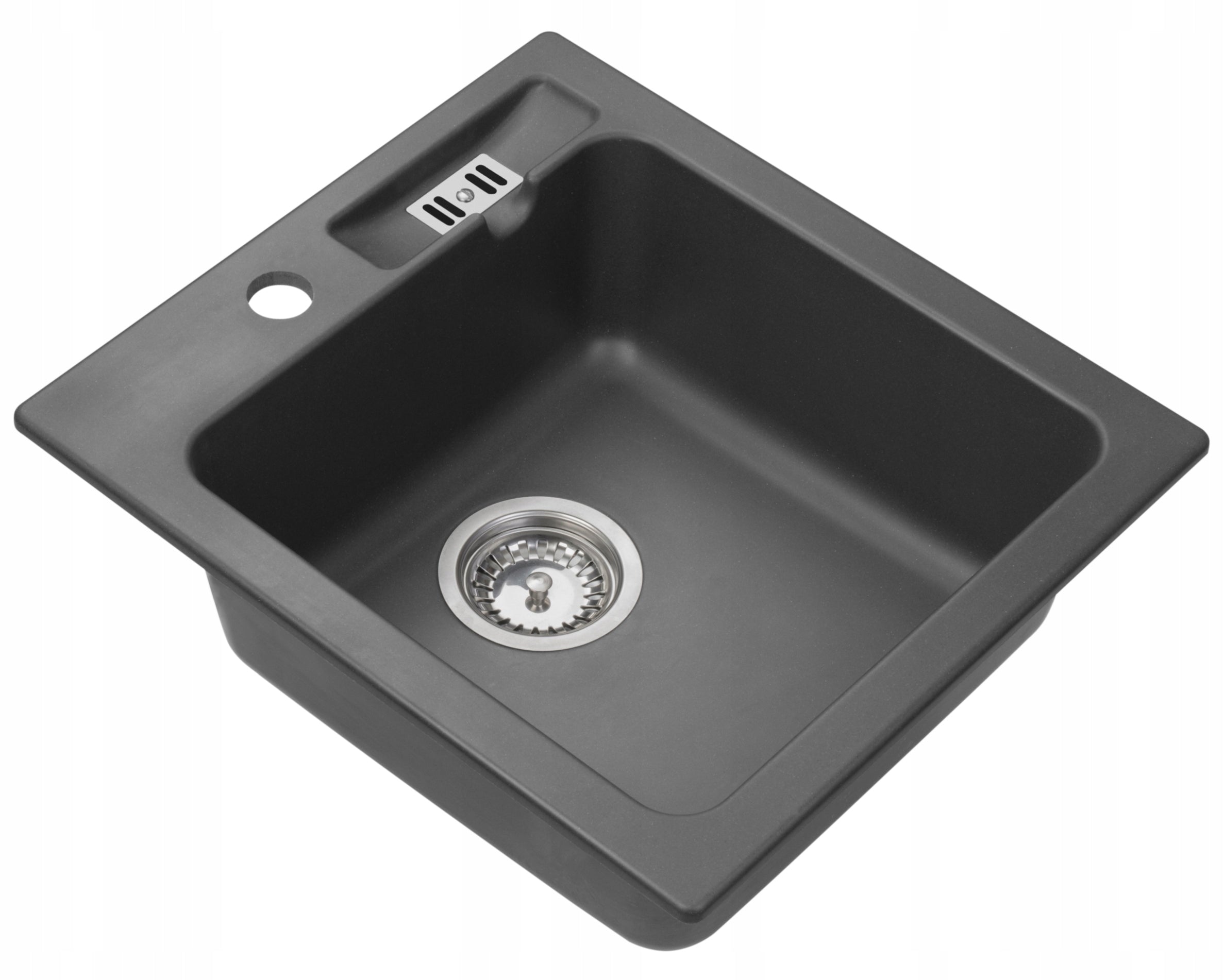 Waschbecken Malibu 20, 474 x 430 mm, schwarz, Steinmasse 