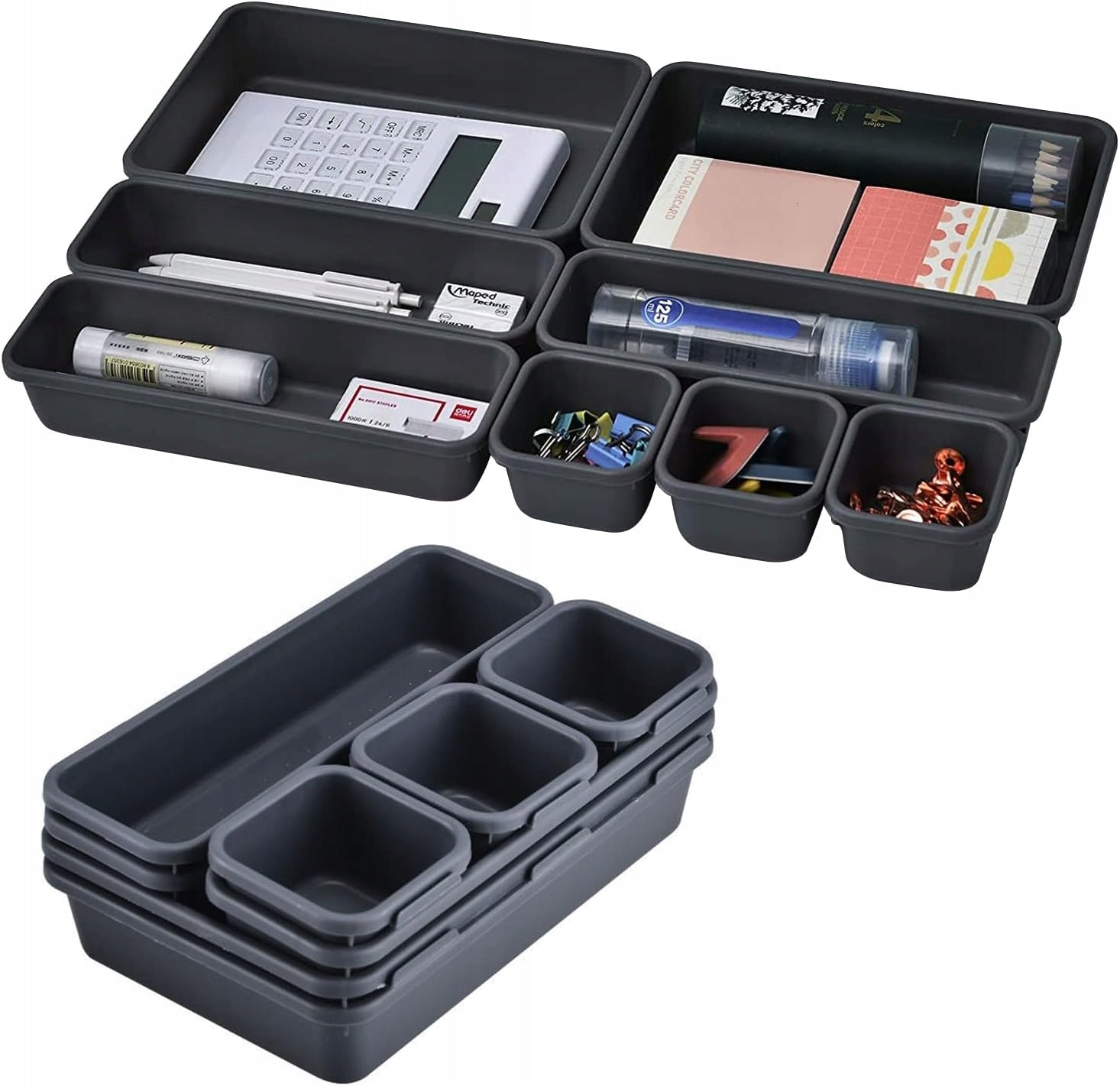 MODULAR ORGANIZER FOR DRAWER DESK CABINETS containers insert set 8 EL Packaging status original