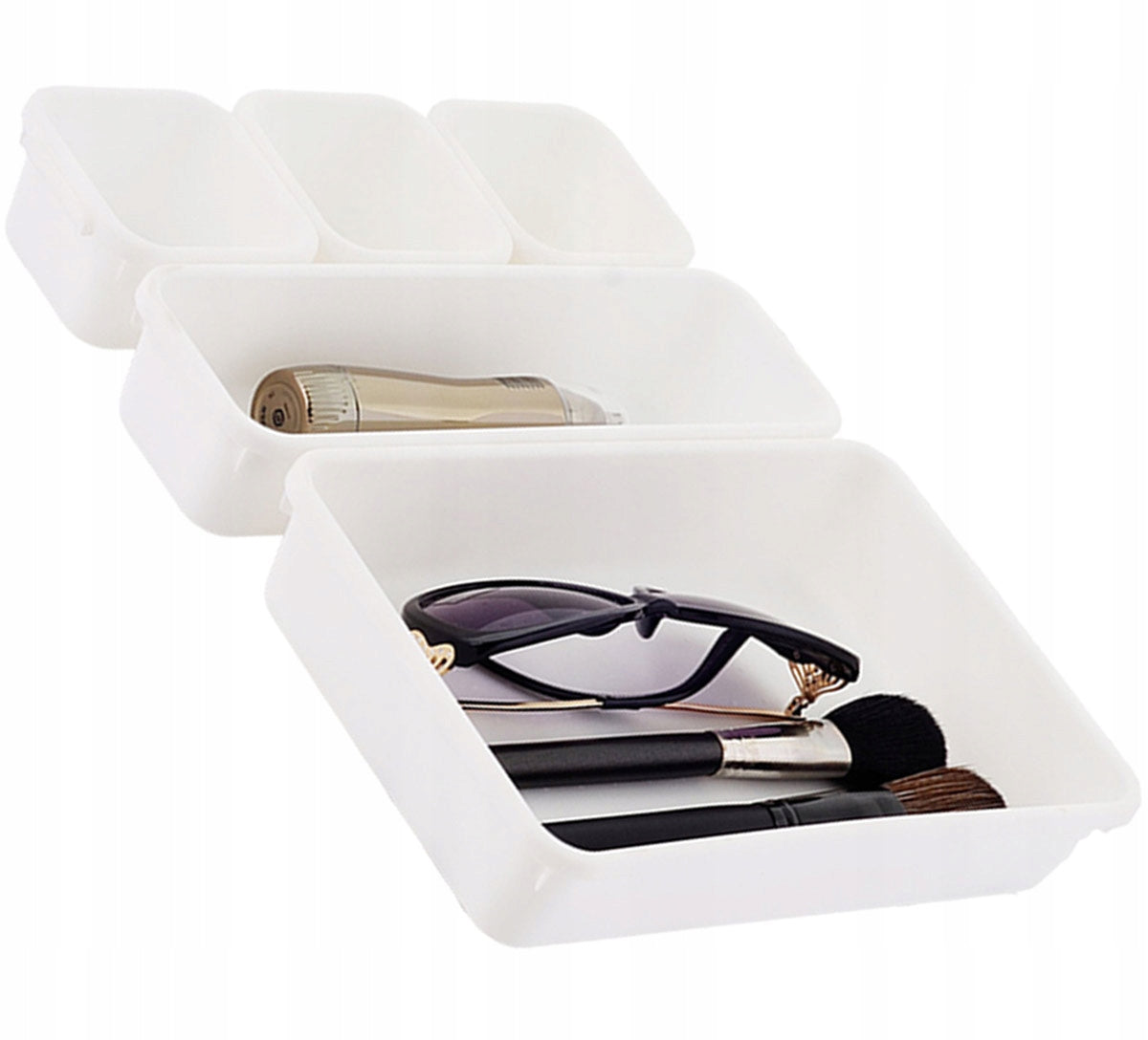 MODULAR ORGANIZER FOR DRAWER DESK CONTAINERS WHITE 8 PCS Number of pieces 8 pcs
