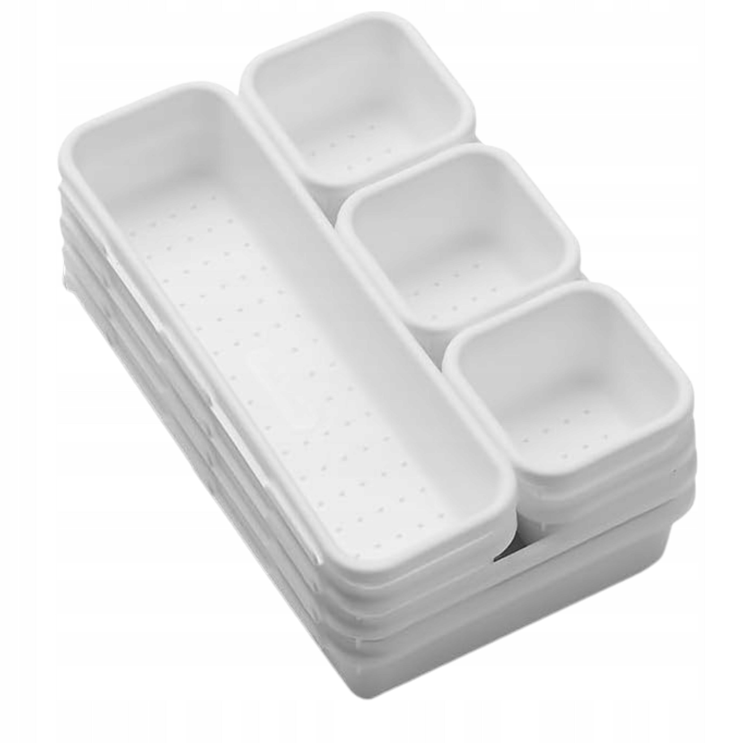 MODULAR ORGANIZER FOR DRAWER DESK CONTAINERS WHITE 8 PCS