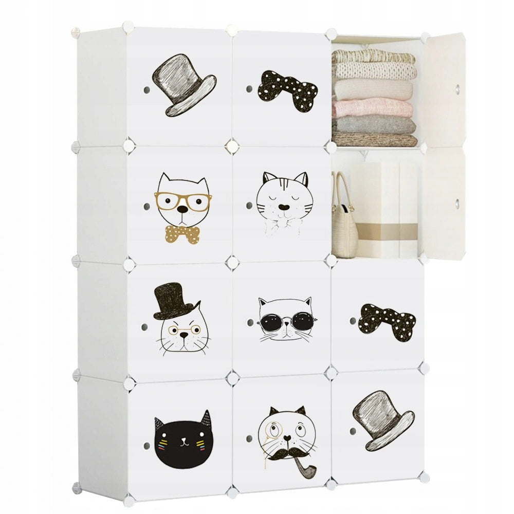 MODULAR WARDROBE LARGE CHILDREN'S CABINET ROOMY FOR CLOTHES TOYS