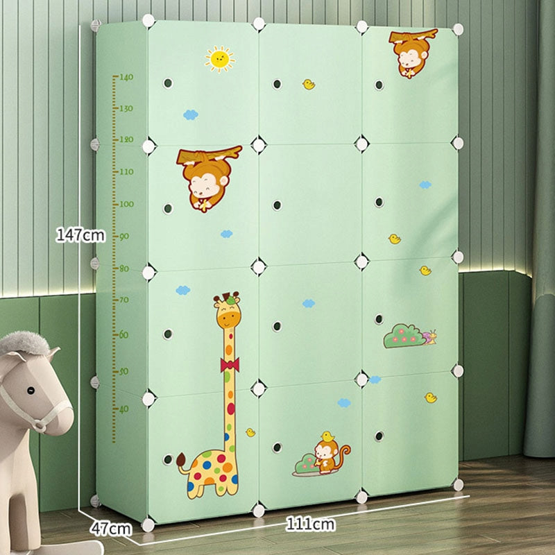 MODULAR WARDROBE LARGE TOY RACK WARDROBE FOR CHILDREN ROOMY COLORFUL Color multicolor