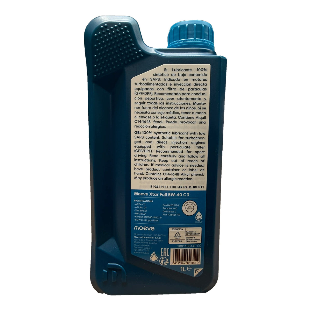MOEVE XTAR FULL 5W-40 C3 Packaging status original