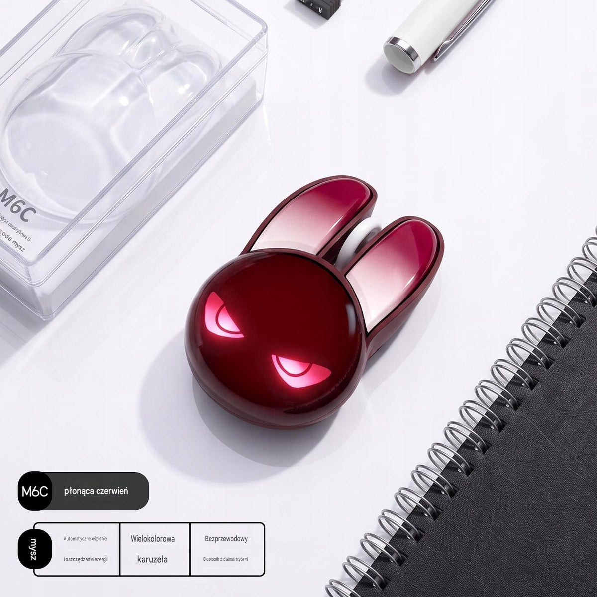 MOFII M6C Rabbit Shaped Wireless Mouse, Quiet - Red