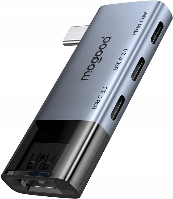 MOGOOD Hub USB C Ultra-Slim 100W Adapter for Dell XPS Chromebook HP MacBook