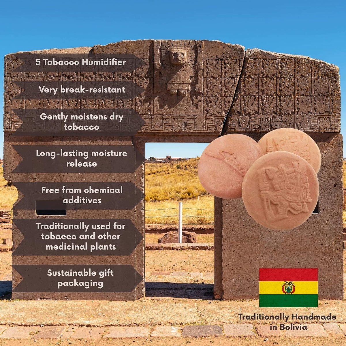MOISTURIZING STONE TERRACOTTA 30X30X5 MM CERAMIC TOBACCO PROTECTION Brand no brand