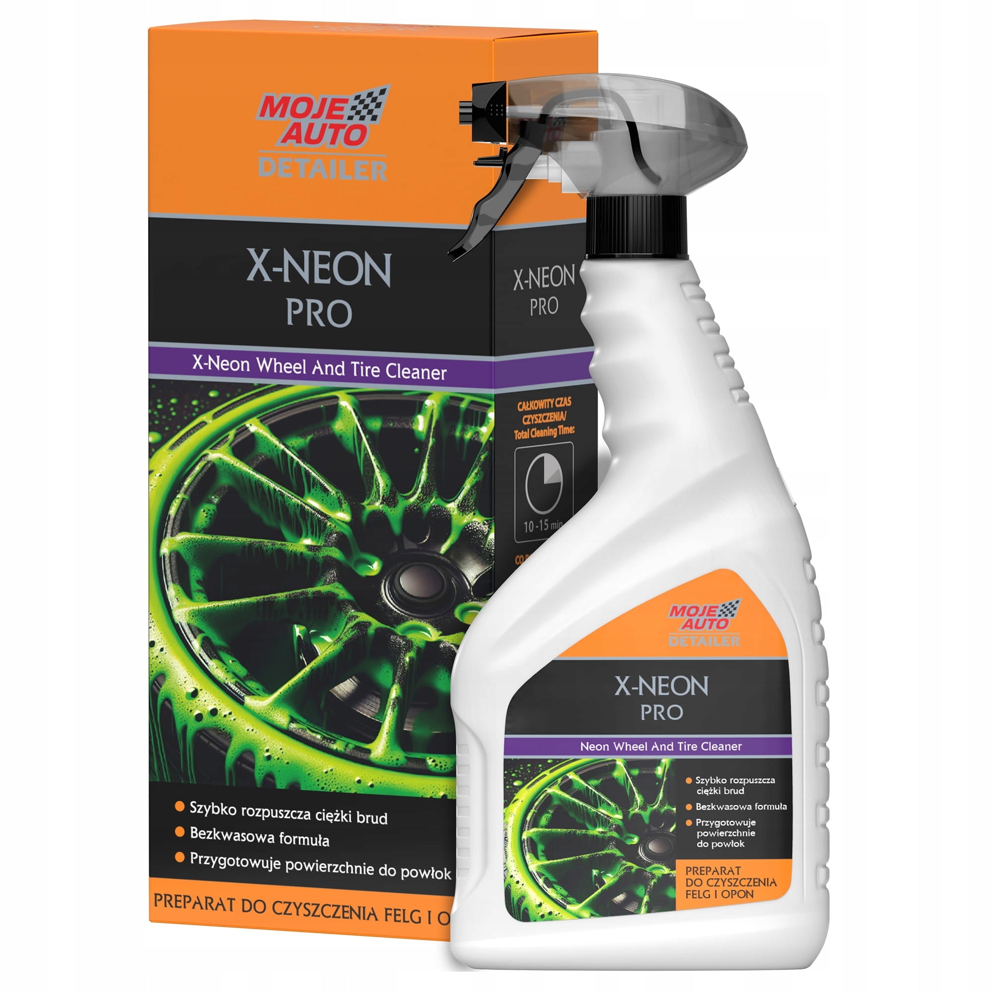 MOJE AUTO DETAILER X-NEON PRO RIM AND TIRE CLEANER 750ml PROMO Manufacturer's catalog number 19-676