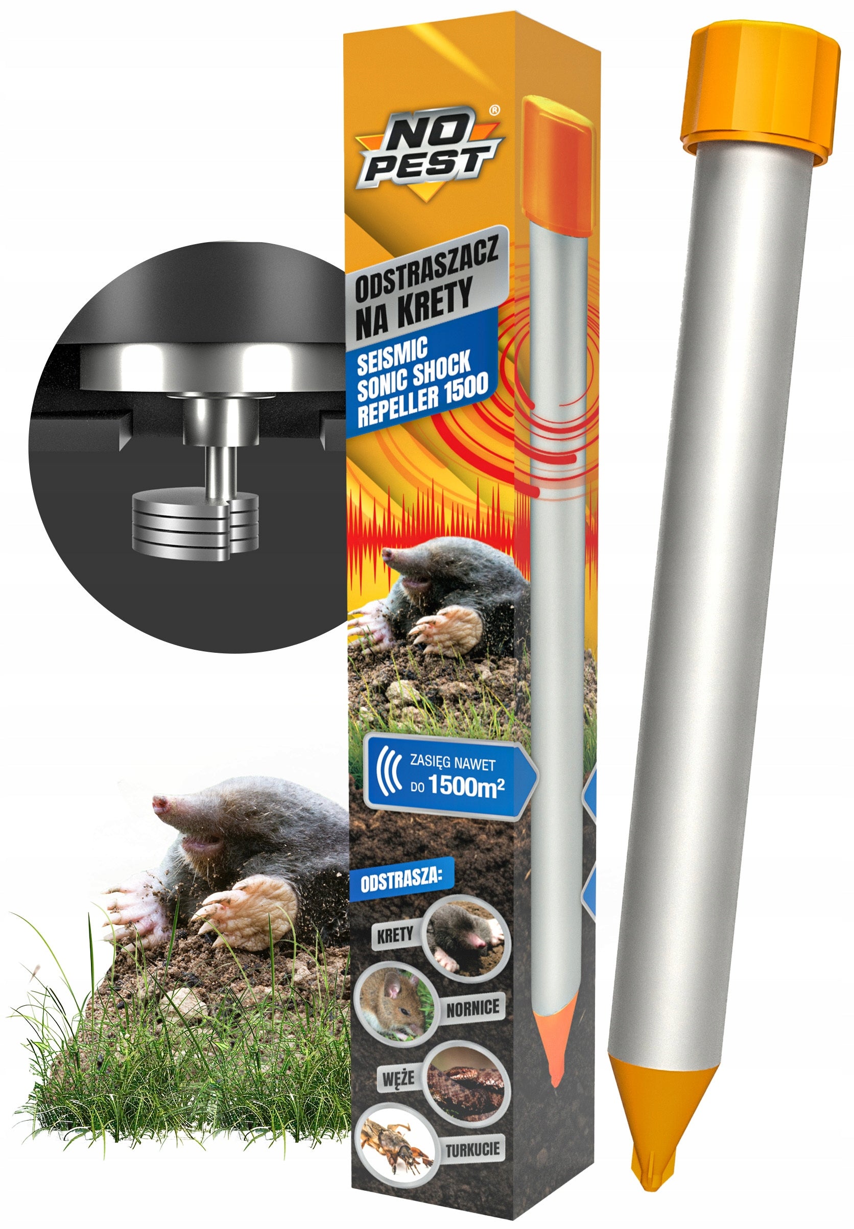 MOLE REPELLENT VOLES SNAKES TURQUOISE MOLE REPELLENT UP TO 1500 M2
