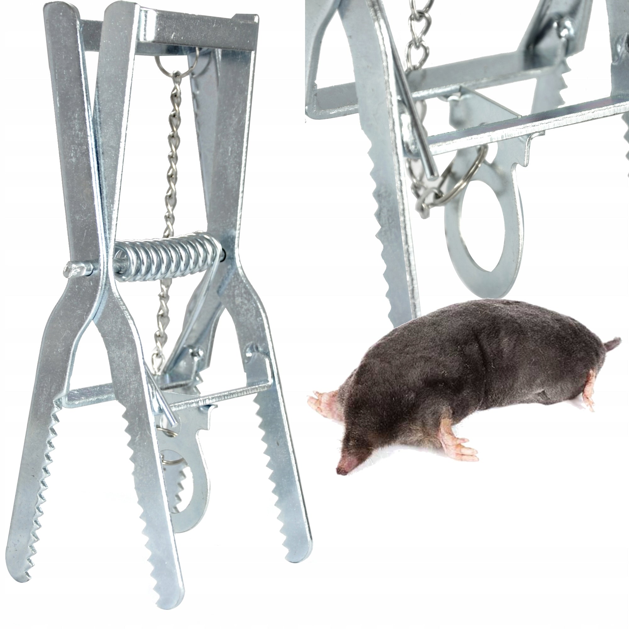 MOLETRAP PAW TRAP FOR MOLES AND VOLES PROFESSIONAL SOLID 2 PIECES Brand Handmet