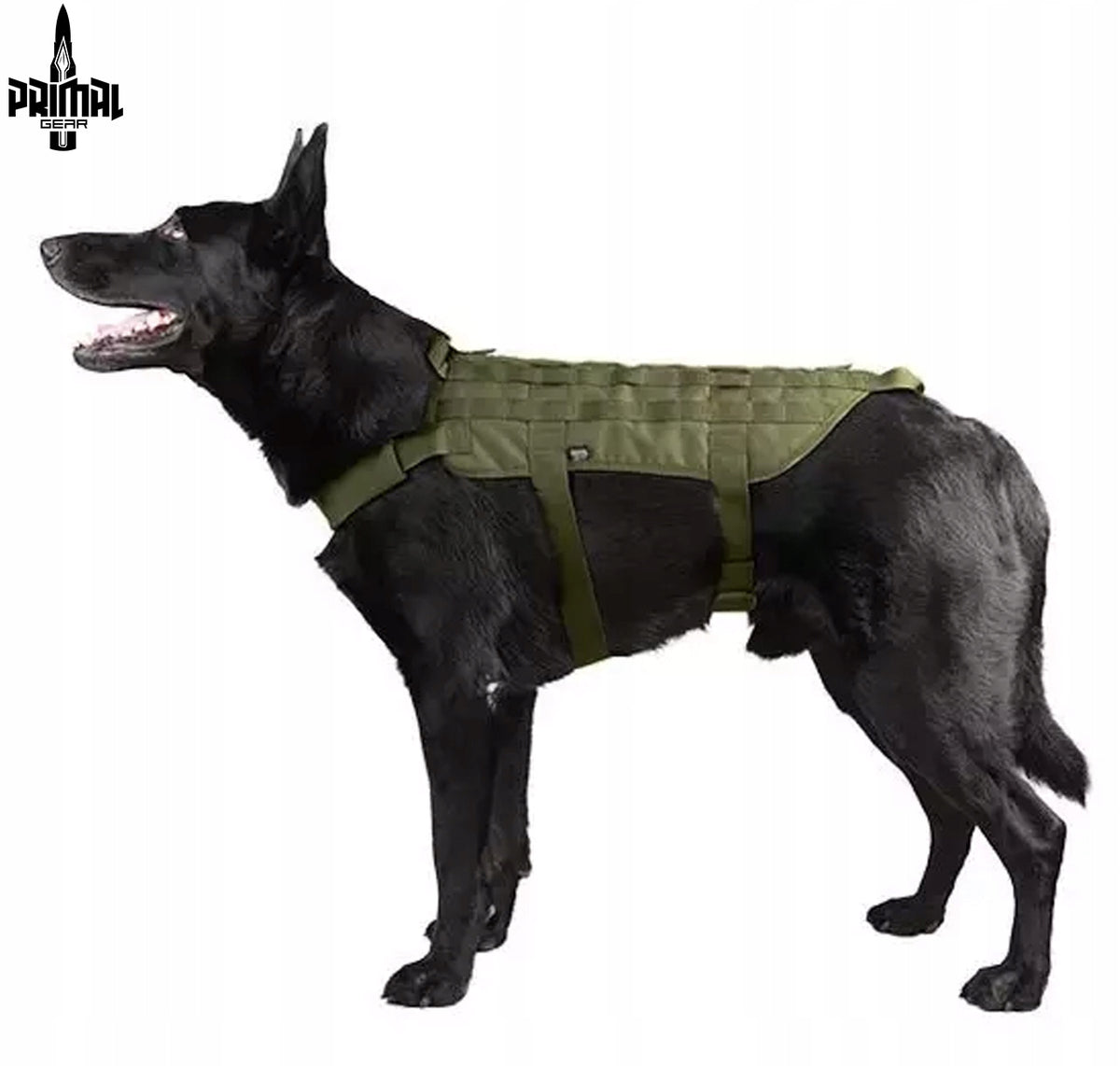 MOLLE Primal Olive L Tactical Dog Vest Manufacturer code PRI-18-017429-05