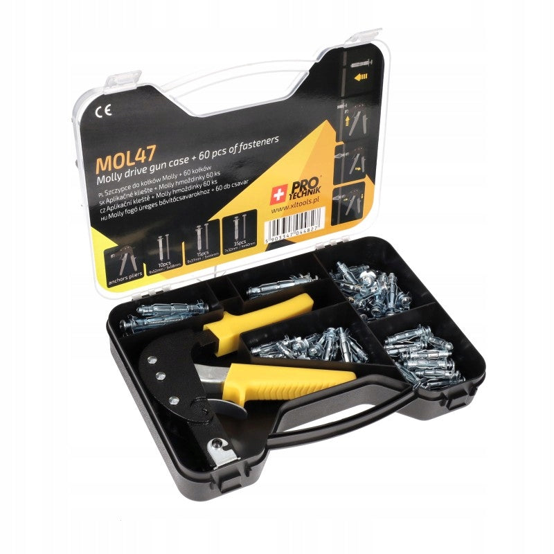 MOLLY STUD PLIERS + SUITCASE AND 60 STUD CRIMPER TICKS