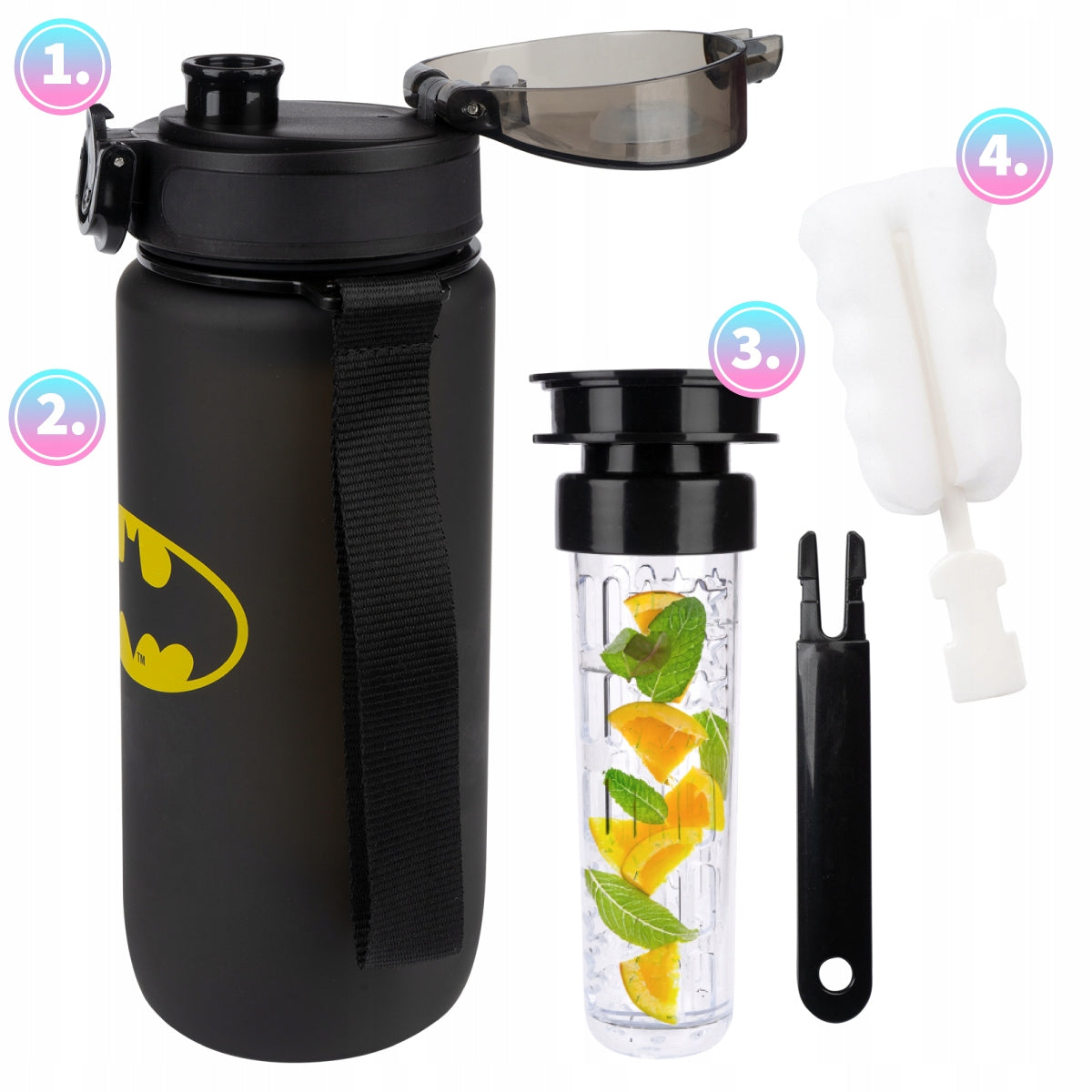 MOMO WAY water bottle Batman 600ml water bottle for kids Packaging status original