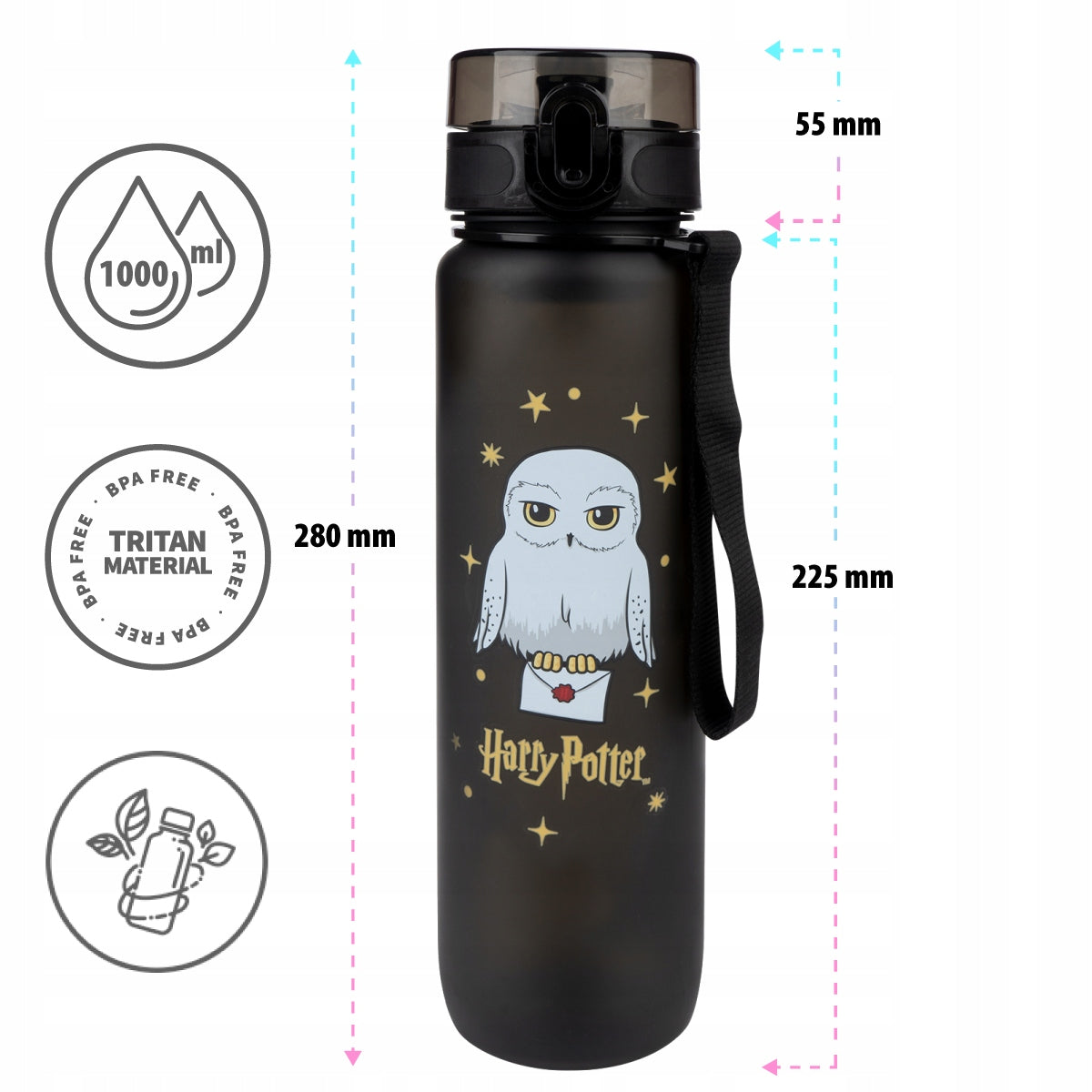 MOMO WAY water bottle Harry Potter 1L large water bottle with fruit refill Packaging status original