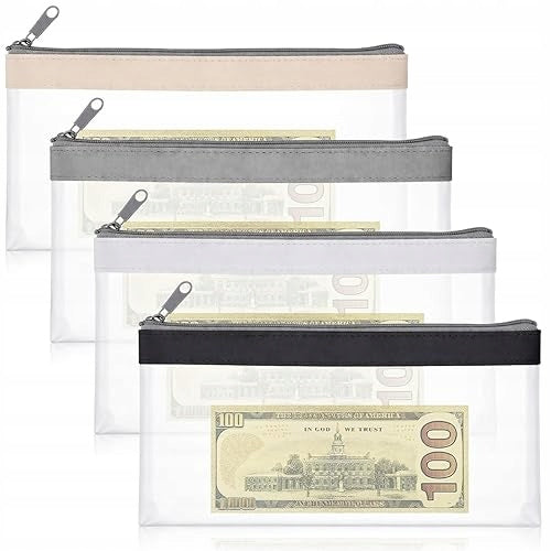 MONEY BAGS SET OF 4 PCS CLUTCH CASH PVC CASTLE FOR HOME
