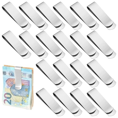 MONEY CLIPS METAL SILVER STEEL FOR MEN 20 PACK Brand no brand
