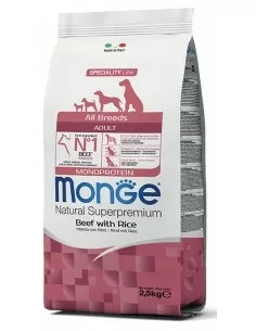 MONGE MONOPROTEIN Beef with rice 2,5kg
