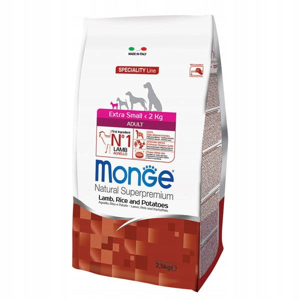 MONGE SPECIALITY LINE Extra Small Lamb with rice and potatoes 2,5kg