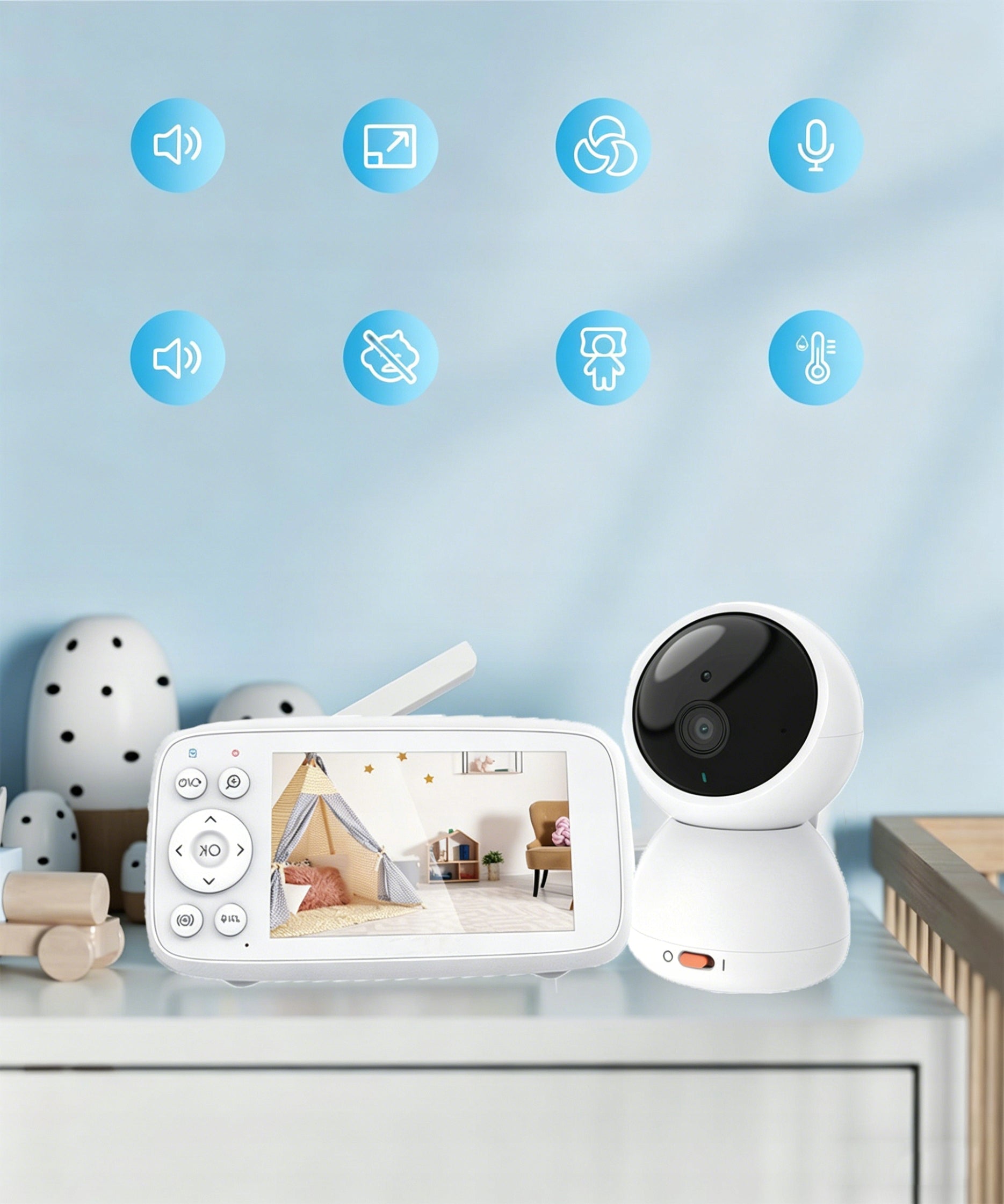 MONITOR NANNY WITH WIFI CAMERA ROTATING MONITOR 4" Rotating-tilting-zoom Packaging status original