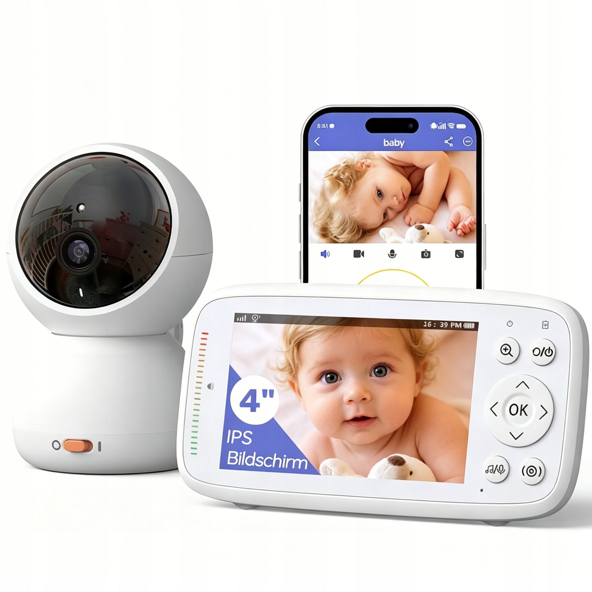 MONITOR NANNY WITH WIFI CAMERA ROTATING MONITOR 4" Rotating-tilting-zoom