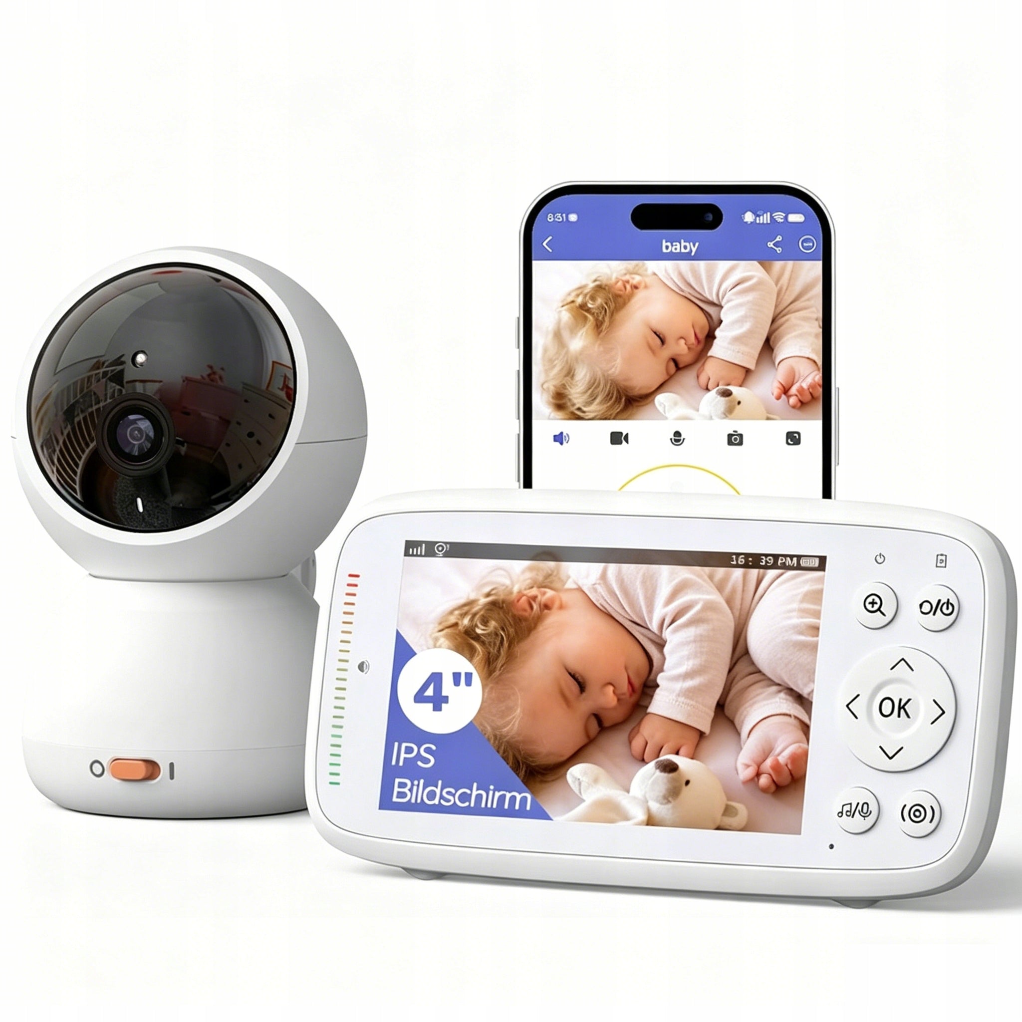 MONITOR NANNY WITH WIFI CAMERA ROTATING MONITOR + LCD 4" 3X ZOOM