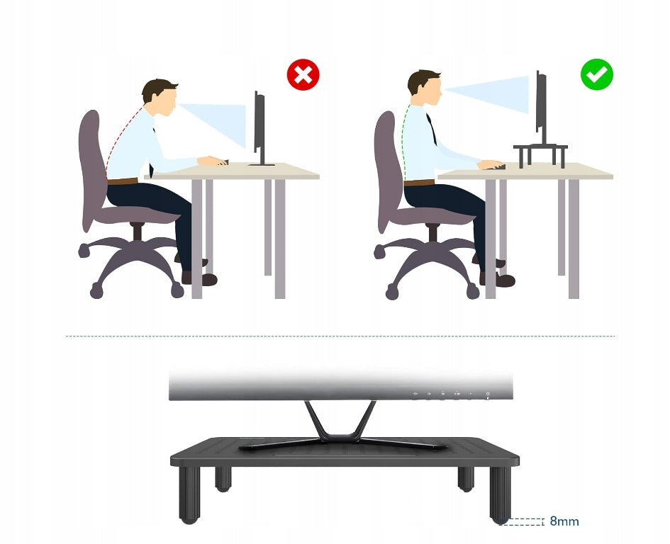 MONITOR SHELF SET OF 2 METAL PIECES 36,8x23,1x10 STANDS coasters Manufacturer code PÓŁKA POD MONITOR DWIE SZTUKI ZESTAW
