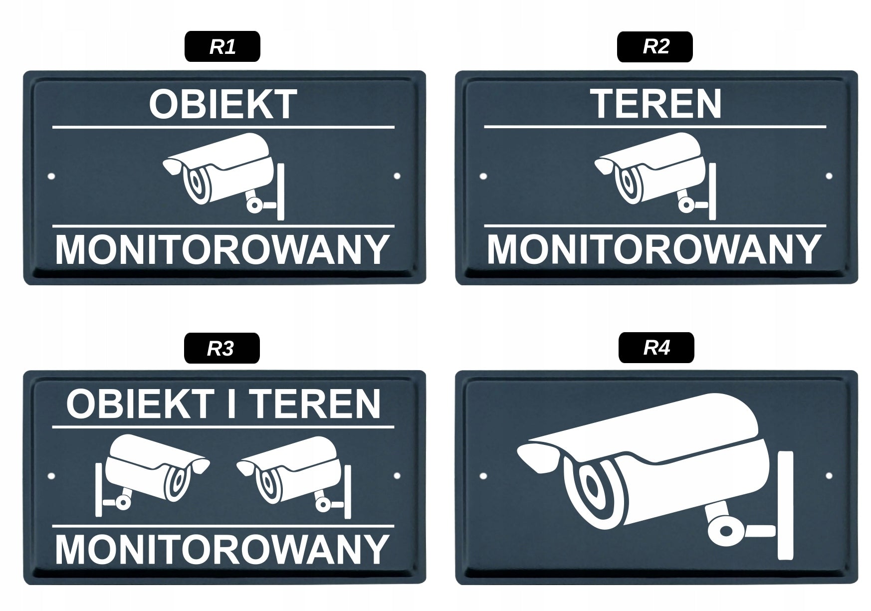 MONITORED FACILITY PLATE |15x29cm | ANTHRACITE | METAL | PATTERNS | UV Manufacturer code TOMAntr
