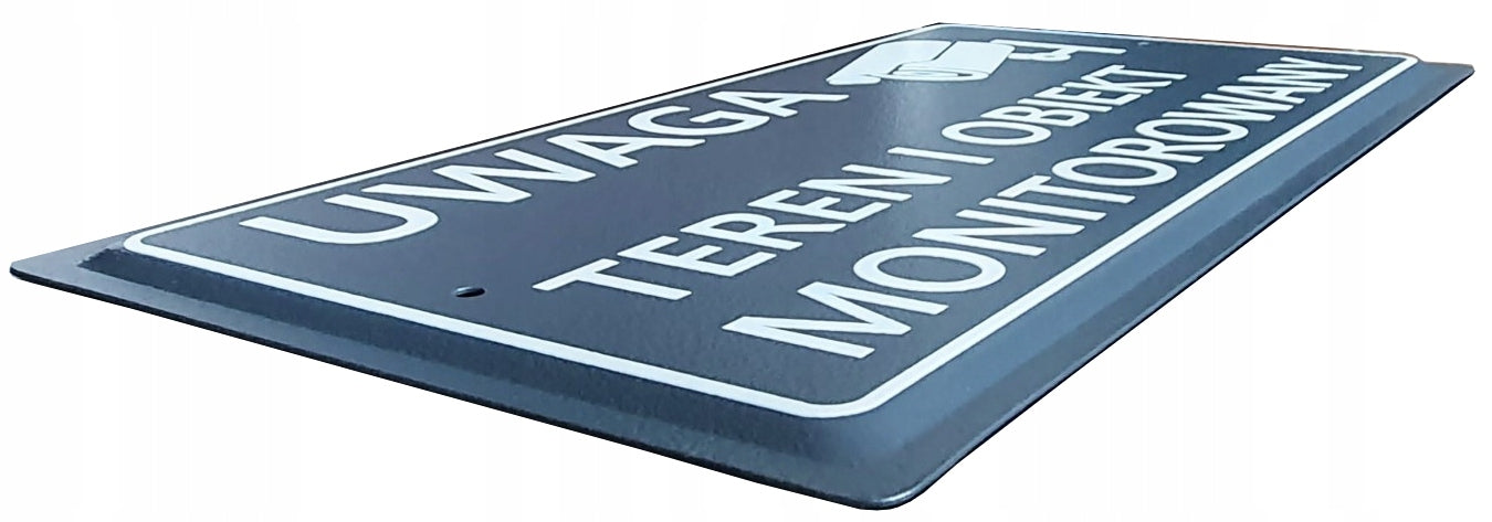 MONITORED FACILITY PLATE |15x29cm | ANTHRACITE | METAL | PATTERNS | UV Packaging status original