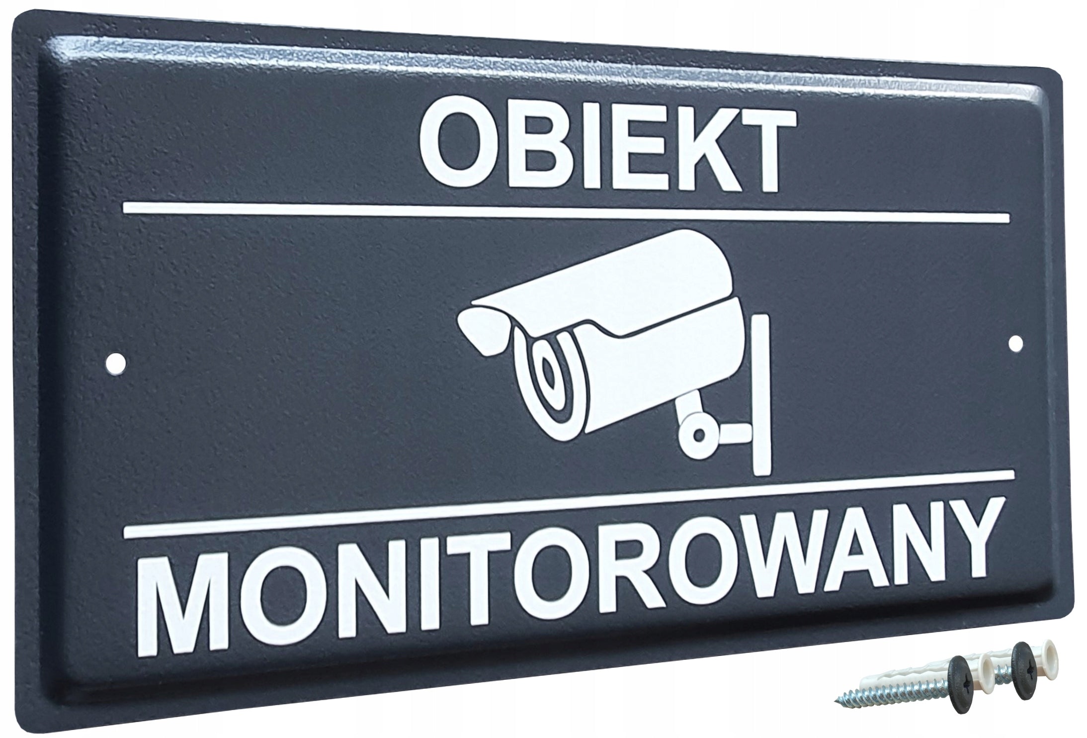 MONITORED FACILITY PLATE |15x29cm | ANTHRACITE | METAL | PATTERNS | UV