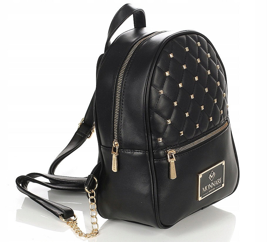 MONNARI Beautiful women's backpack Monnari Gold studs Logo Chains Brand Monnari