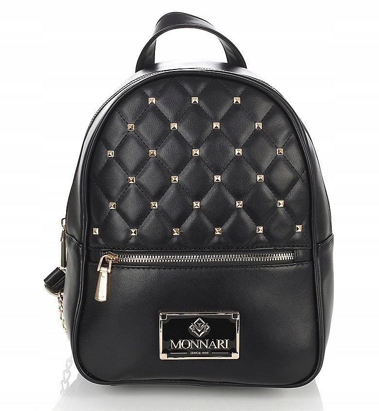 MONNARI Beautiful women's backpack Monnari Gold studs Logo Chains