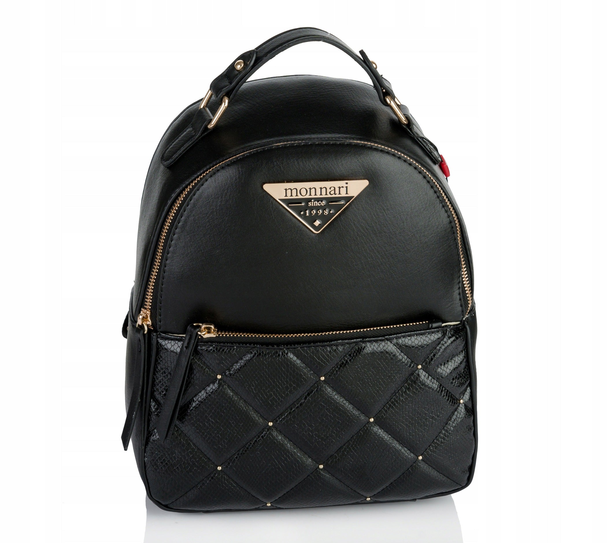 MONNARI Stylish Urban Black Logo Women's Backpack For School Work Brand Monnari