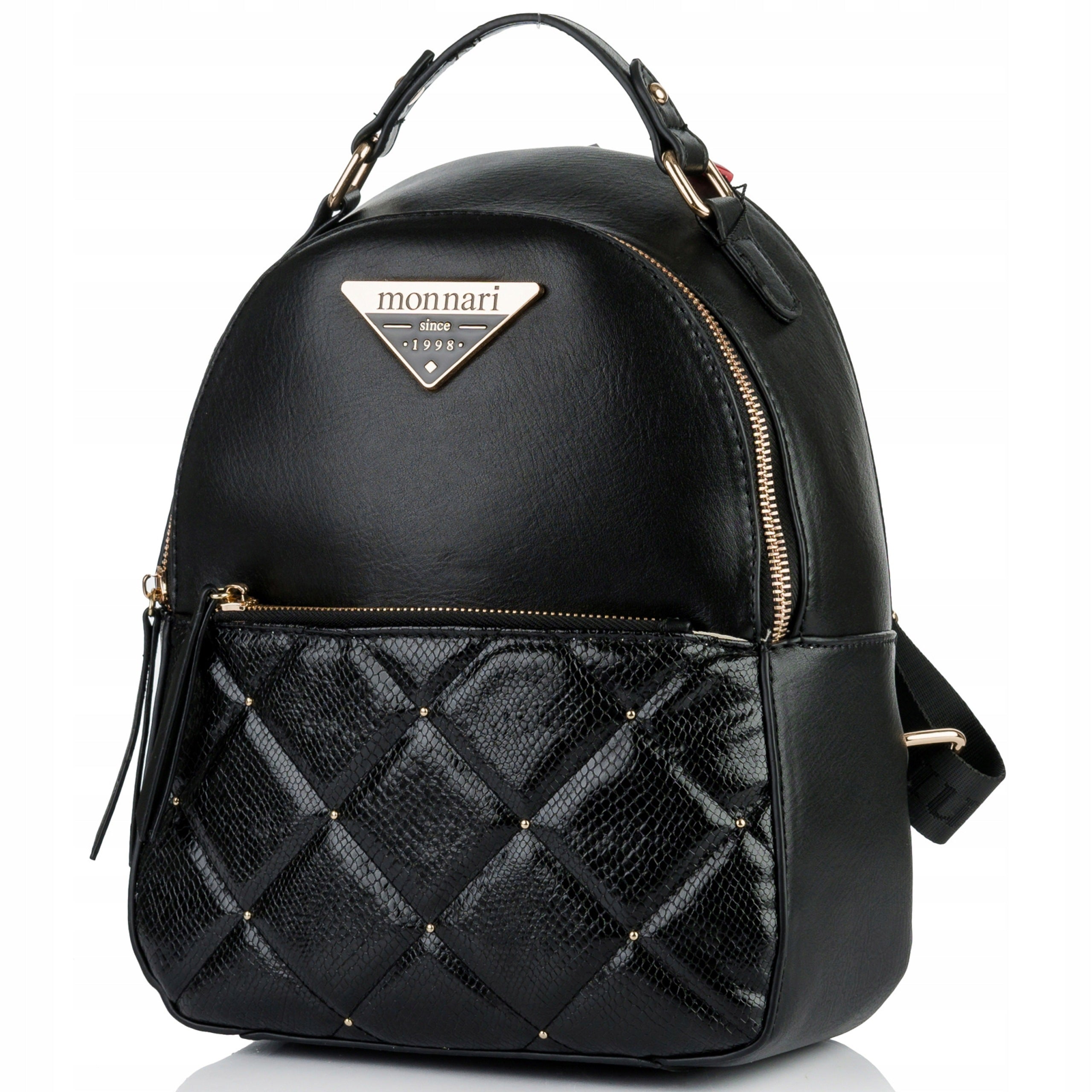 MONNARI Stylish Urban Black Logo Women's Backpack For School Work
