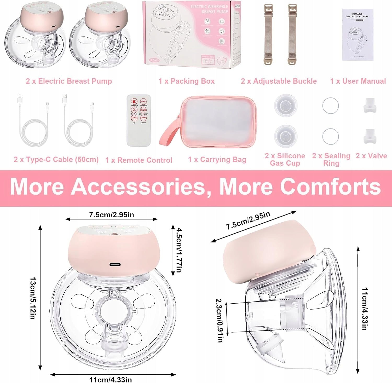 MOOKLIN ROAM Electric breast pump, double breast pump with 3 modes Medical device no
