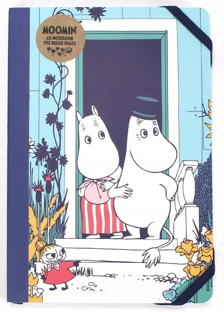 MOOMINS A5 NOTEBOOK WITH ELASTIC BAND MOM, DAD AND LITTLE MY