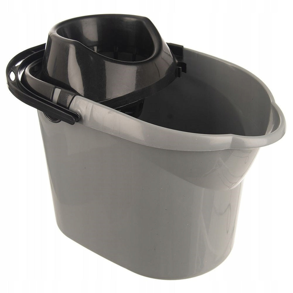 MOP BUCKET 12L 38X28X26CM GREY PLASTIC WITH SQUEEZER AND HANDLE Manufacturer code 4906261866385