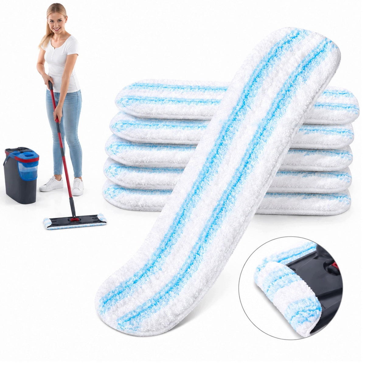 MOP CARTRIDGE MICROFIBER REPLACEMENT FOR MOP O-Cedar H2Pro 6 pieces